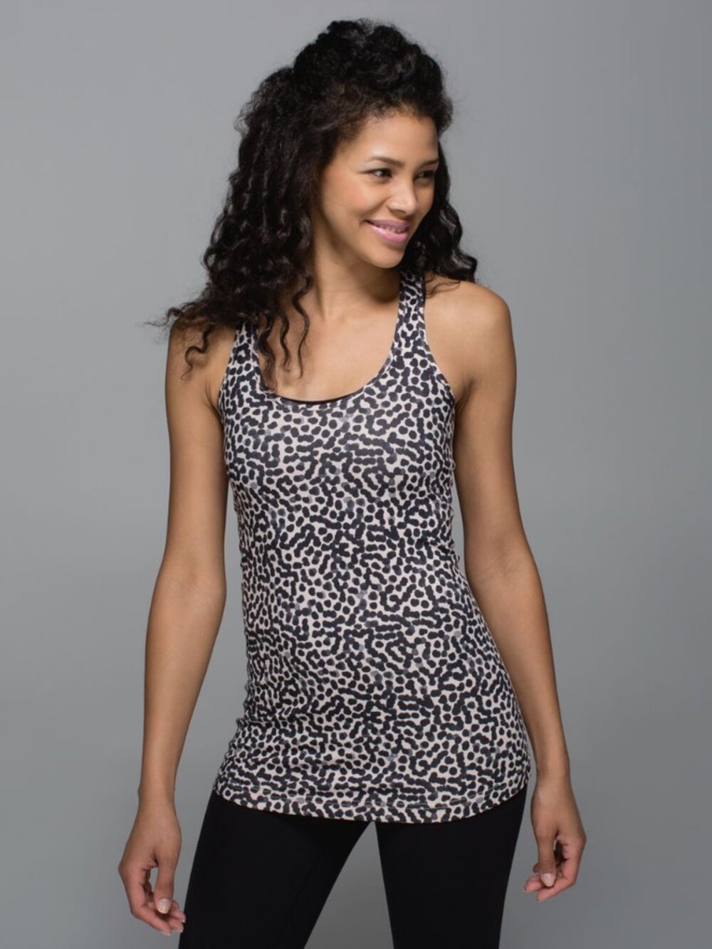 Lululemon Cool Racerback, Ace Spot Grain Black, size 4